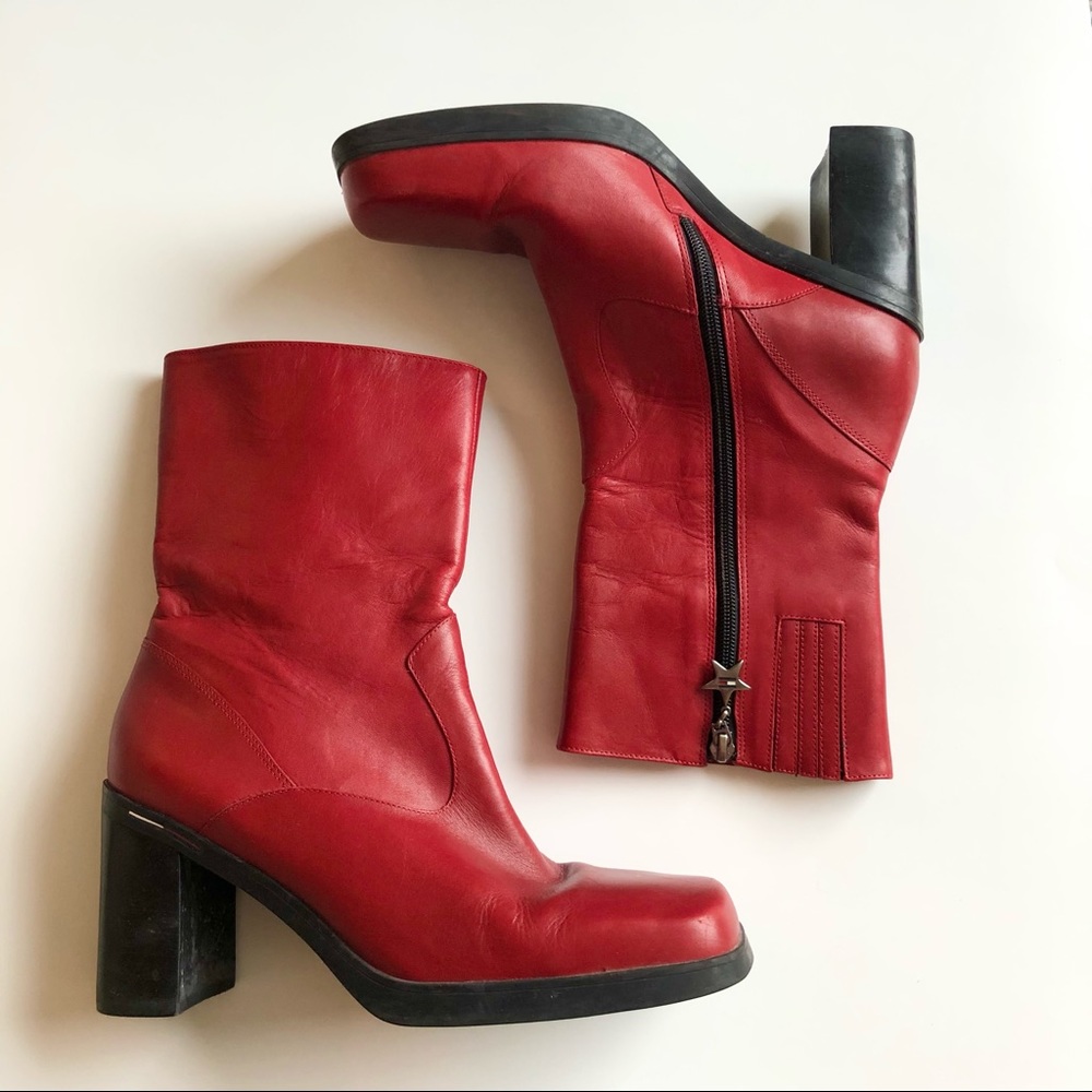 Vintage Red Heeled Boots